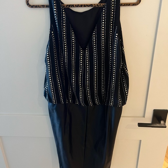 PVC leather dress with sequins top - Picture 3 of 3